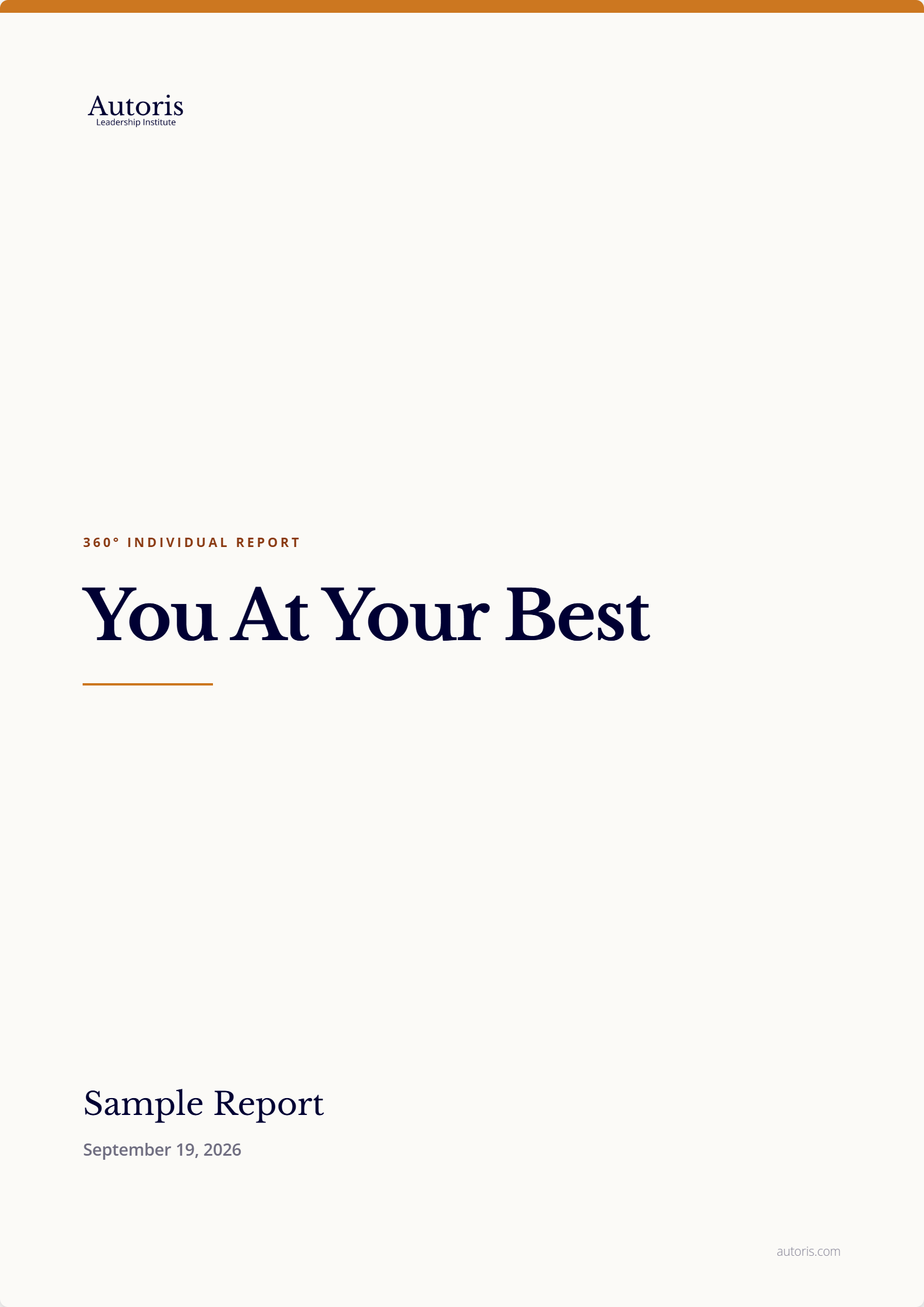 You At Your Best sample report cover